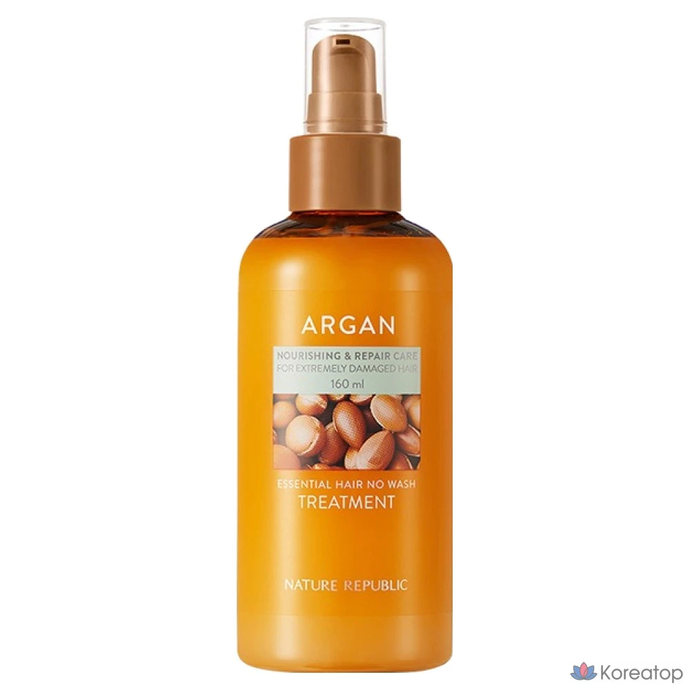 Несмываемая маска для волос Nature Republic Argan Essential Hair No-Wash Treatment Pack, 160 мл, 1 шт.
