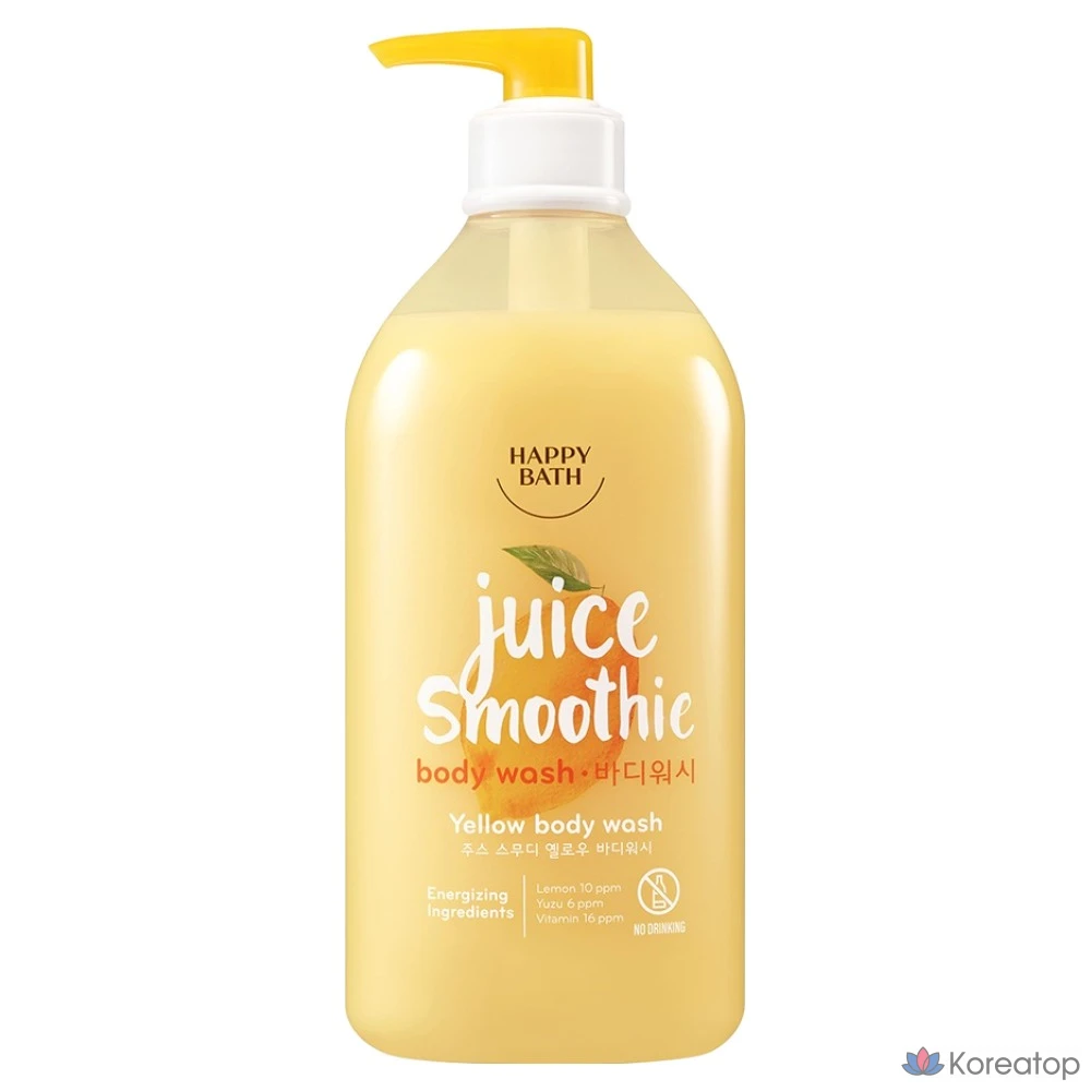 Гель для душа Happy Bath Juice Smoothie Yellow Body Wash Yuzu, 820 г, 1 шт.