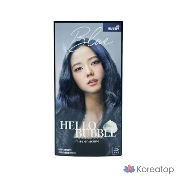 Краска для волос Mise en Scene All New Hello Bubble, оттенок 4B Whale Deep Blue Ash Beige, 1 шт.