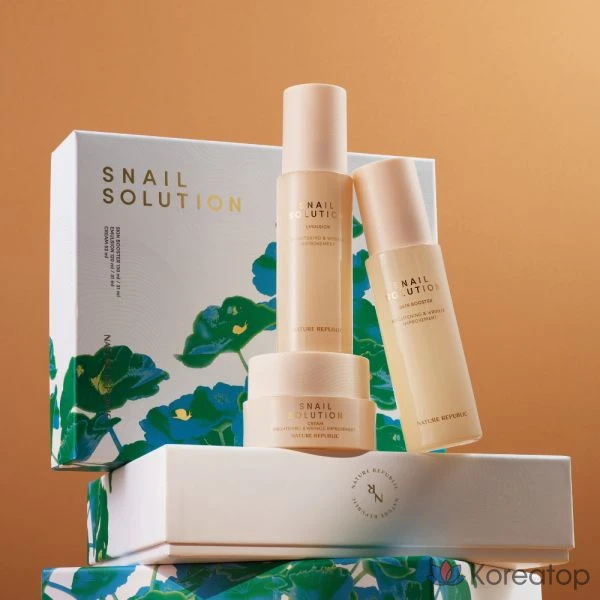 Набор для ухода Nature Republic Snail Solution 3-piece Set (Skin + Lotion + Cream), 1 шт.