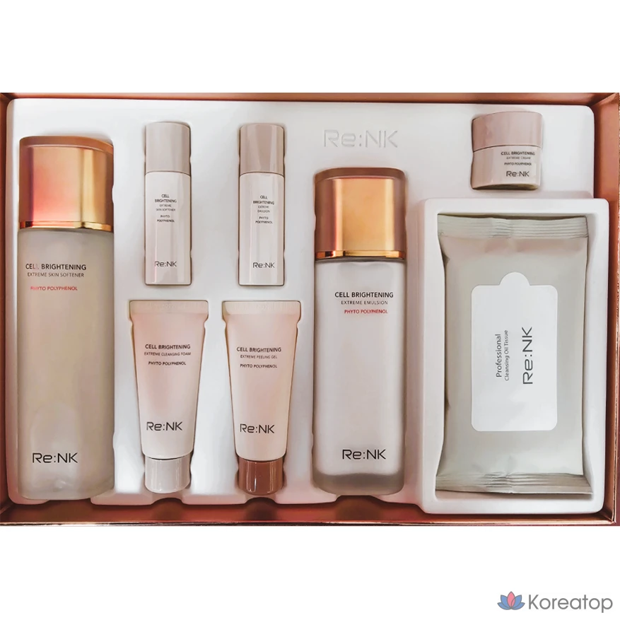 Набор для ухода Re:Nk Cell Brightening Extreme 2-piece Set (Toner + Emulsion + Gift 5-piece Set), 1 шт.