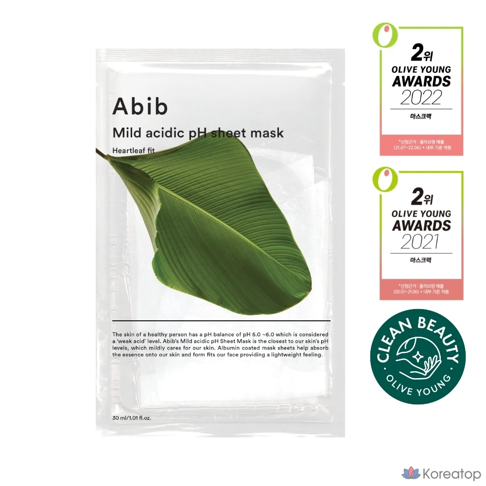 Тканевая маска для лица Abib Mild Acidic pH Sheet Mask Resurrection Plant Fit, 1 шт.