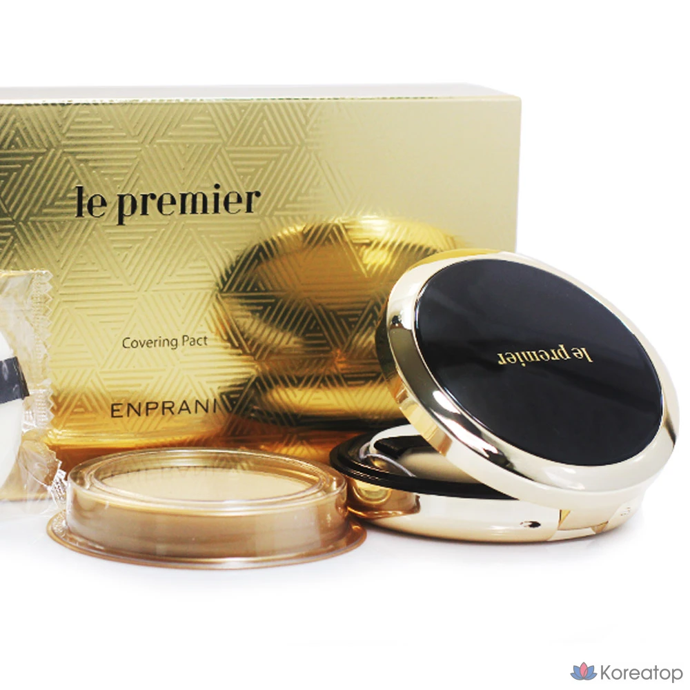 Тональная основа Enprani Le Premier Covering Foundation Pact (основной продукт 15 г + сменный блок 15 г), оттенок 23 Natural Beige, 1 шт.