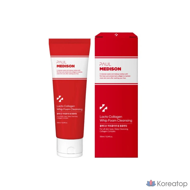 Пенка для умывания Paul Medison Lacto Collagen Whip Low Irritation Facial Foam Cleanser, 155 мл, 1 шт.