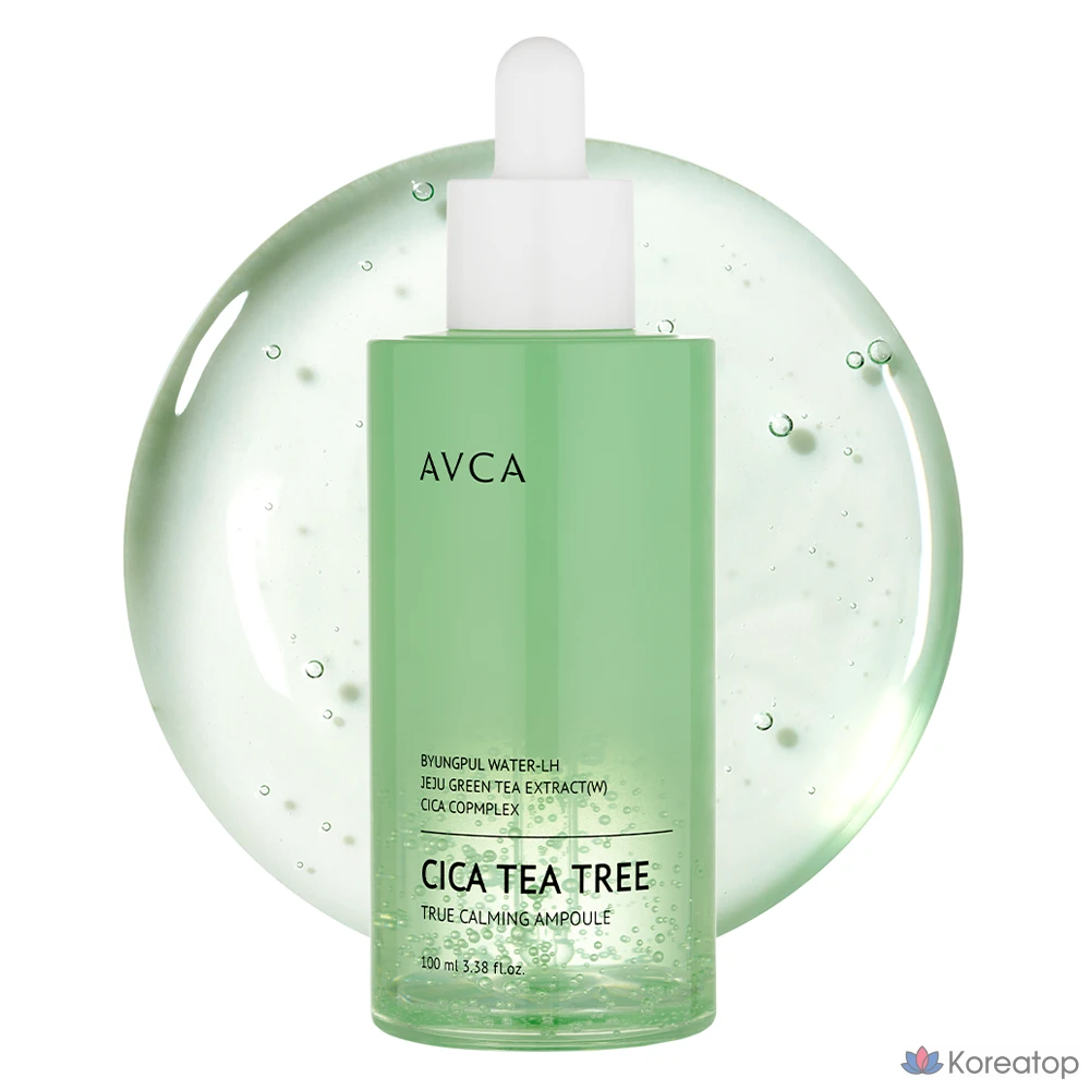 Ампульная сыворотка AVCA True Calming Cica Tea Tree Rebalancing Soothing Ampoule, 100 мл, 1 шт.