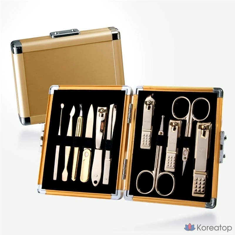 Набор для маникюра Three Seven 777 Manicure Set TS-16000VC + Premium Nail Clipper Set, TS-16000G (Gold), 1 шт.