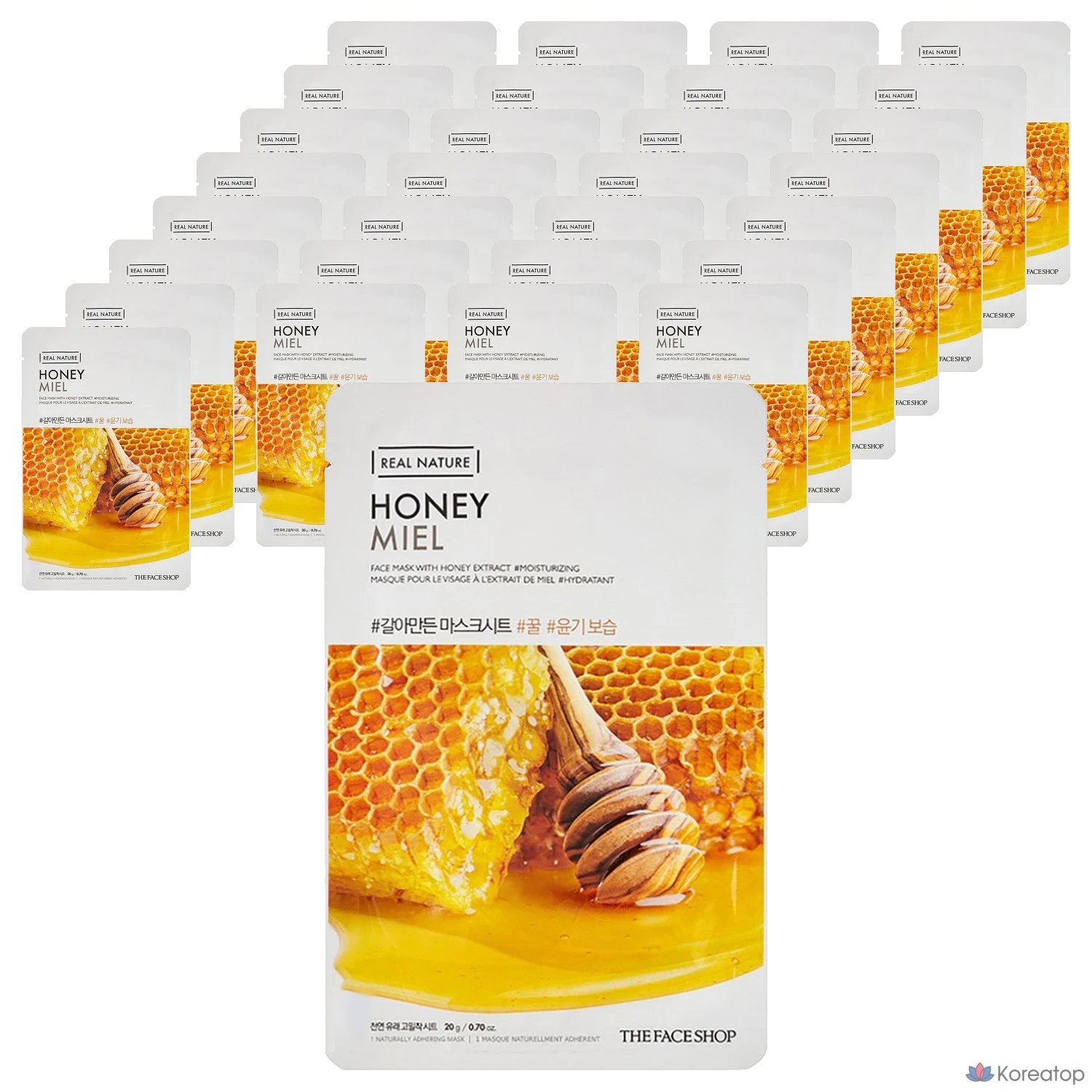 Тканевая маска для лица The Face Shop Real Nature Honey Mask Sheet, 30 шт.