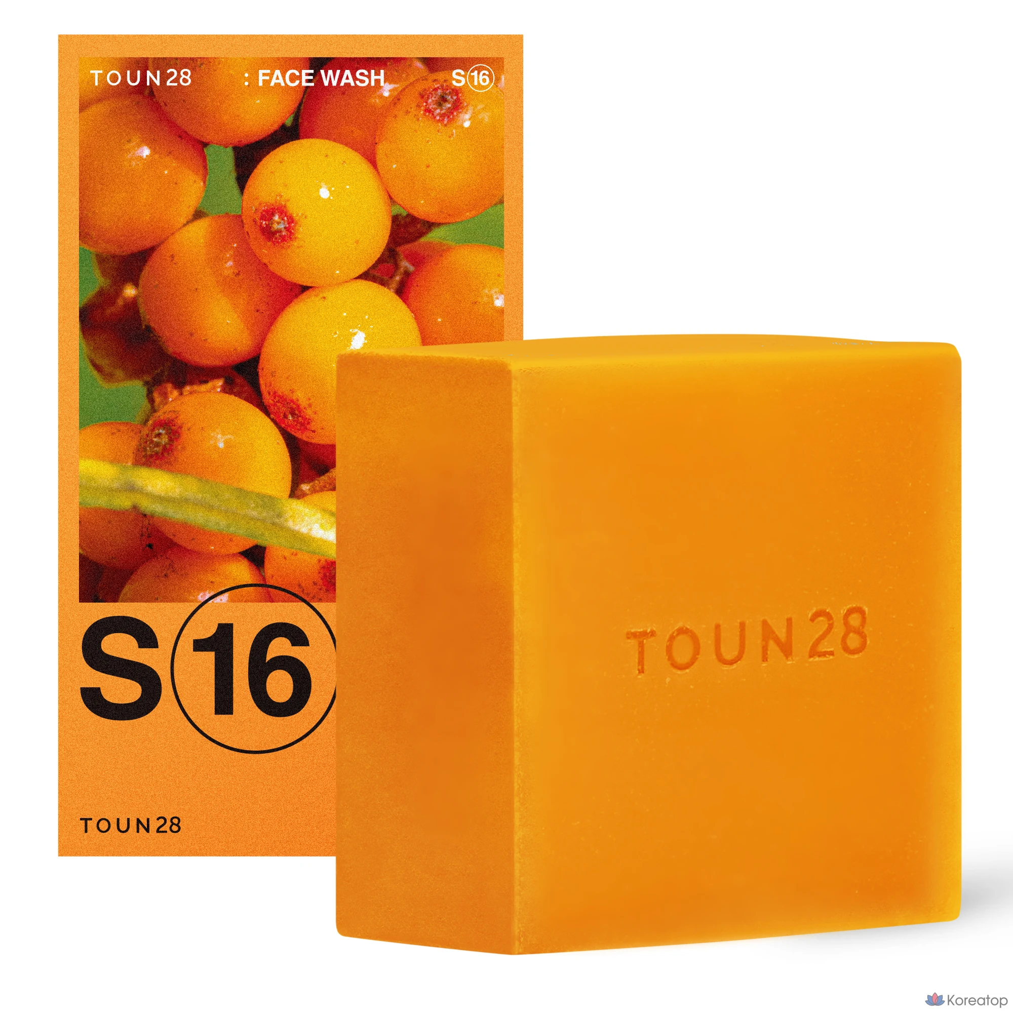 Очищающее мыло TOUN28 Solid Face Wash Sea Buckthorn Oil Alpha-Bisabolol Cleansing Soap S16, 90 г, 1 шт.