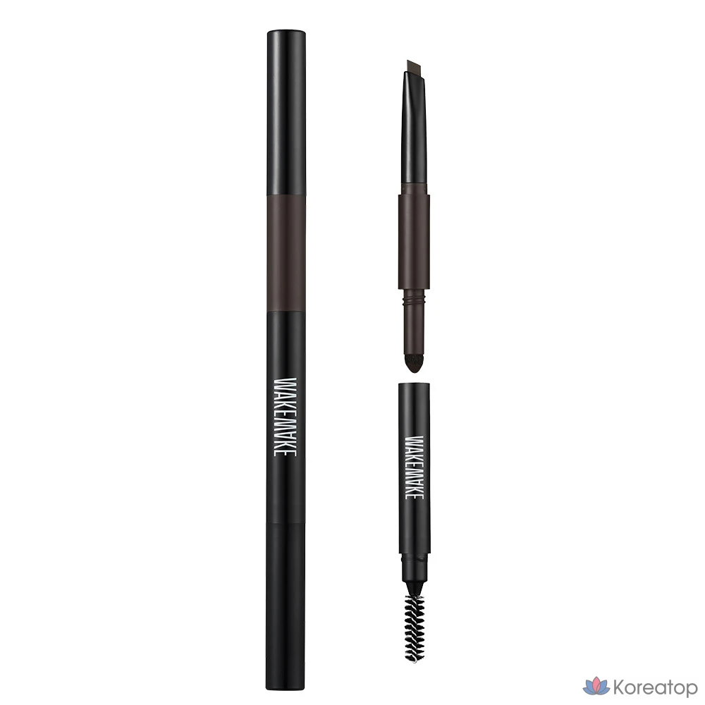 Карандаш для бровей WAKEMAKE Powder Jet Dual Brow, оттенок 05 Dark Brown, 0.75 г, 1 шт.