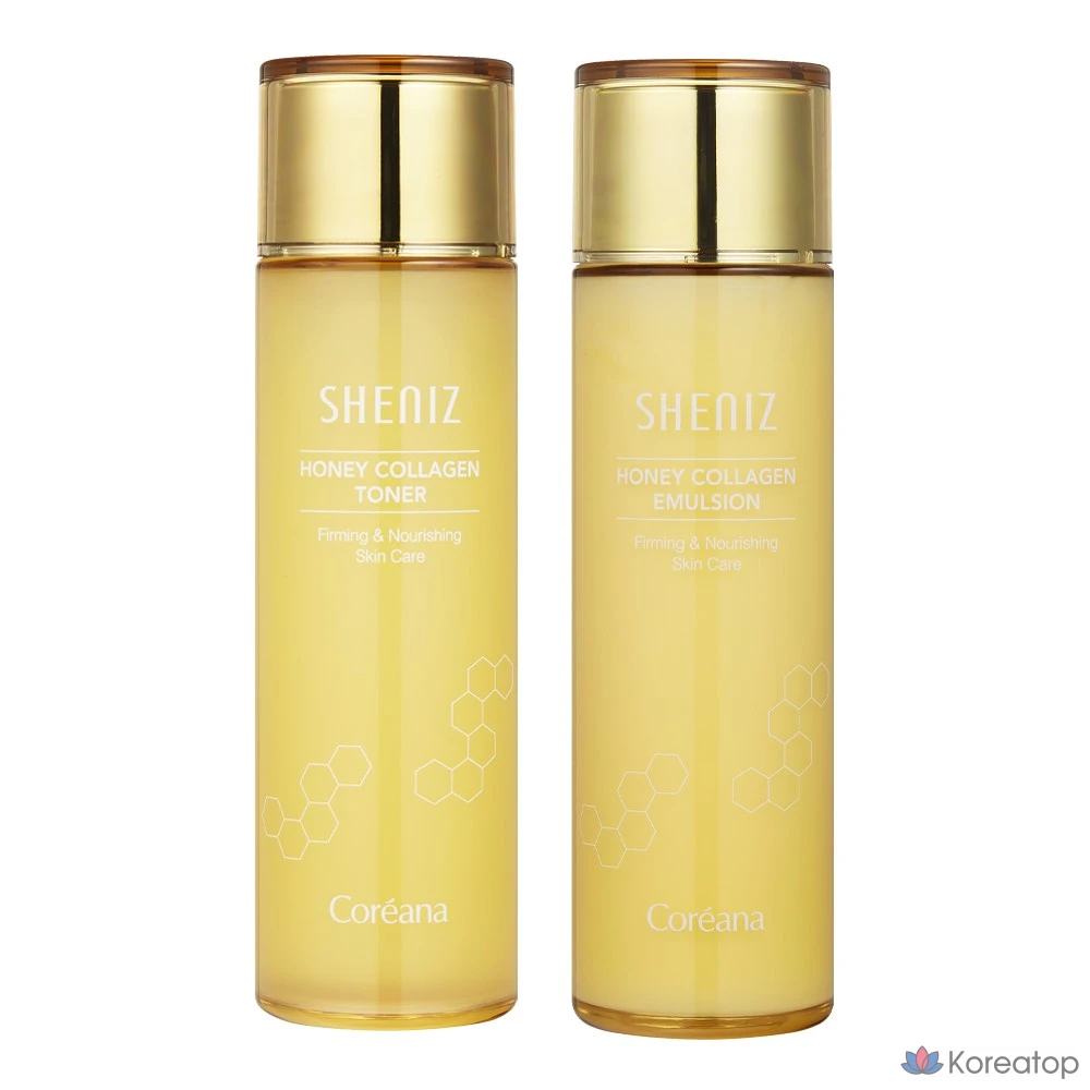 Набор для ухода Coreana Shineeze Honey Collagen Skin Toner + Emulsion, 150 мл + 150 мл, 1 шт.