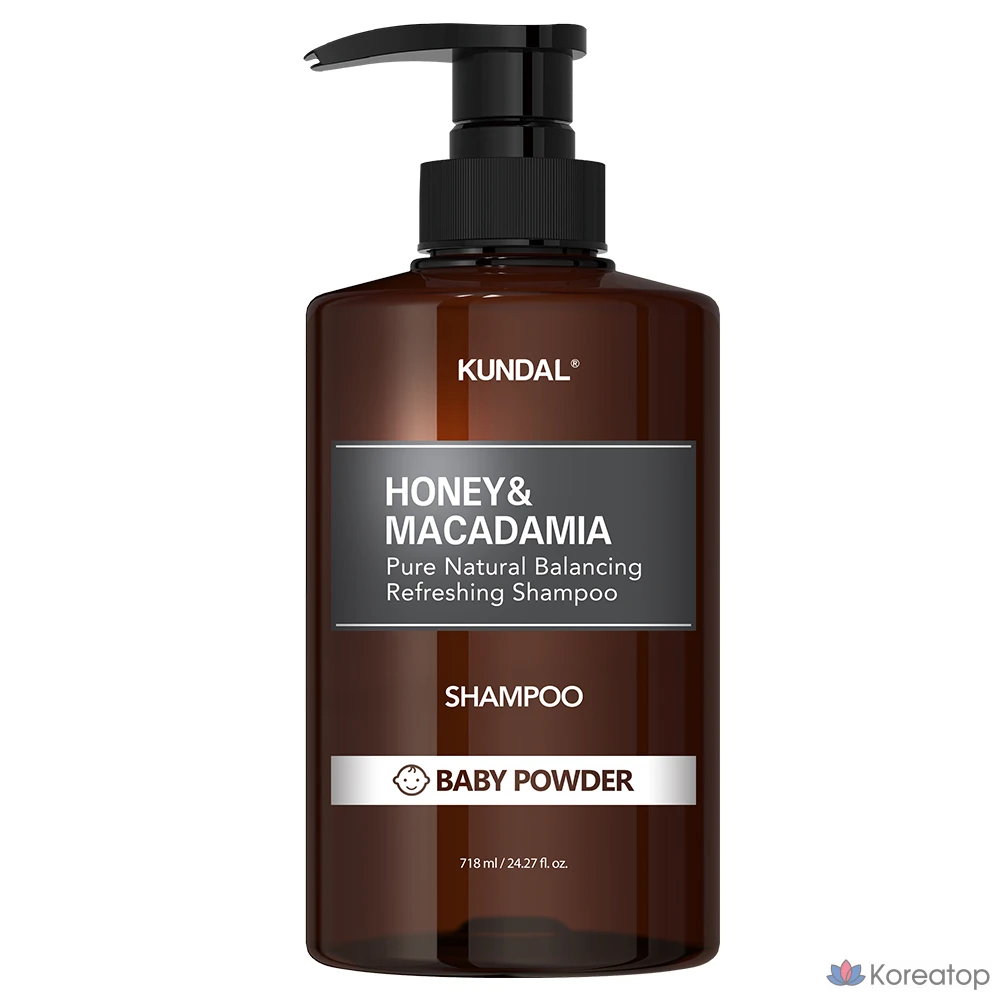 Шампунь Kundal Honey & Macadamia Nature Shampoo, аромат Baby Powder, 718 мл, 1 шт.