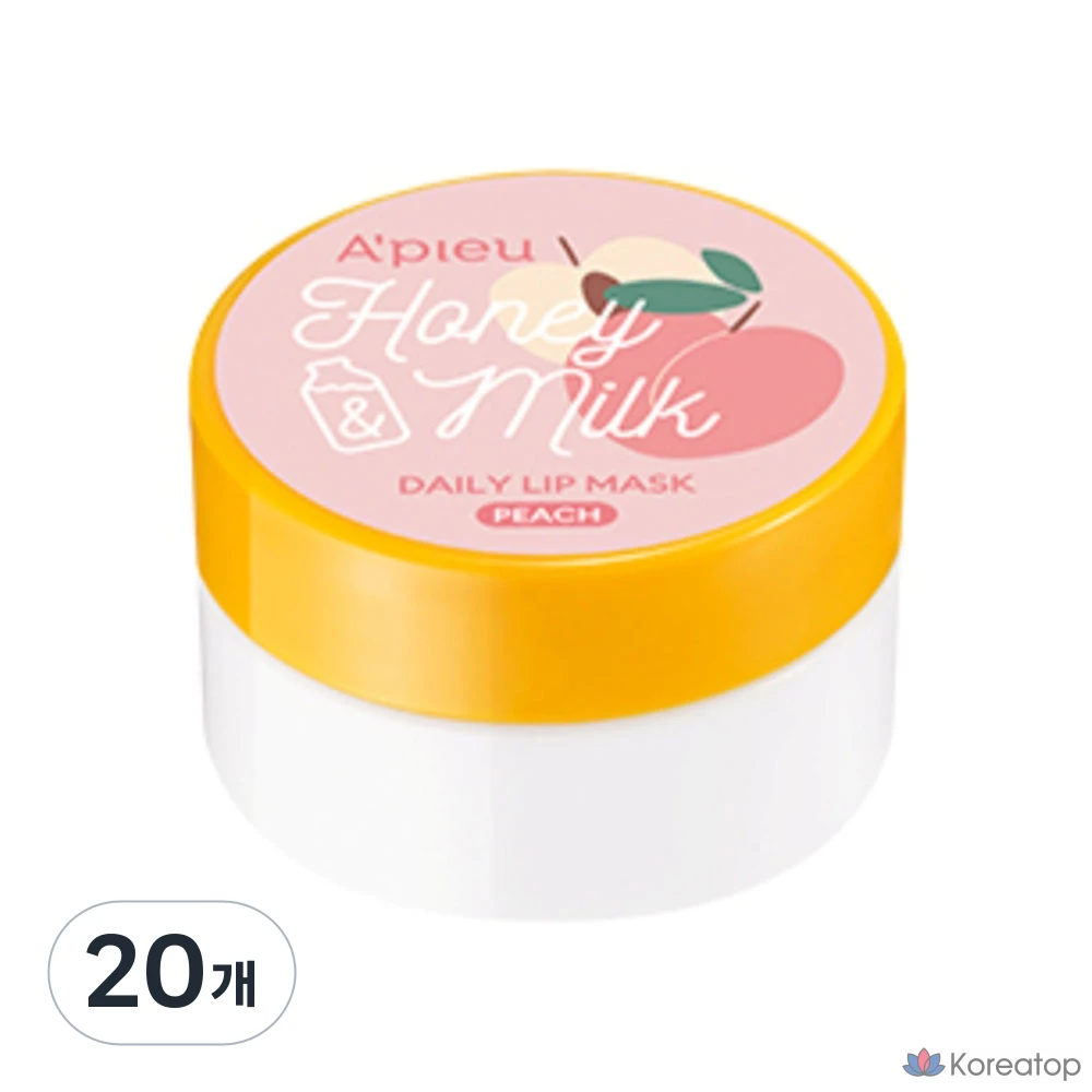 Тканевая маска для губ A'Pieu Honey & Milk Daily Lip Mask, оттенок Peach, 6 г, 20 шт.