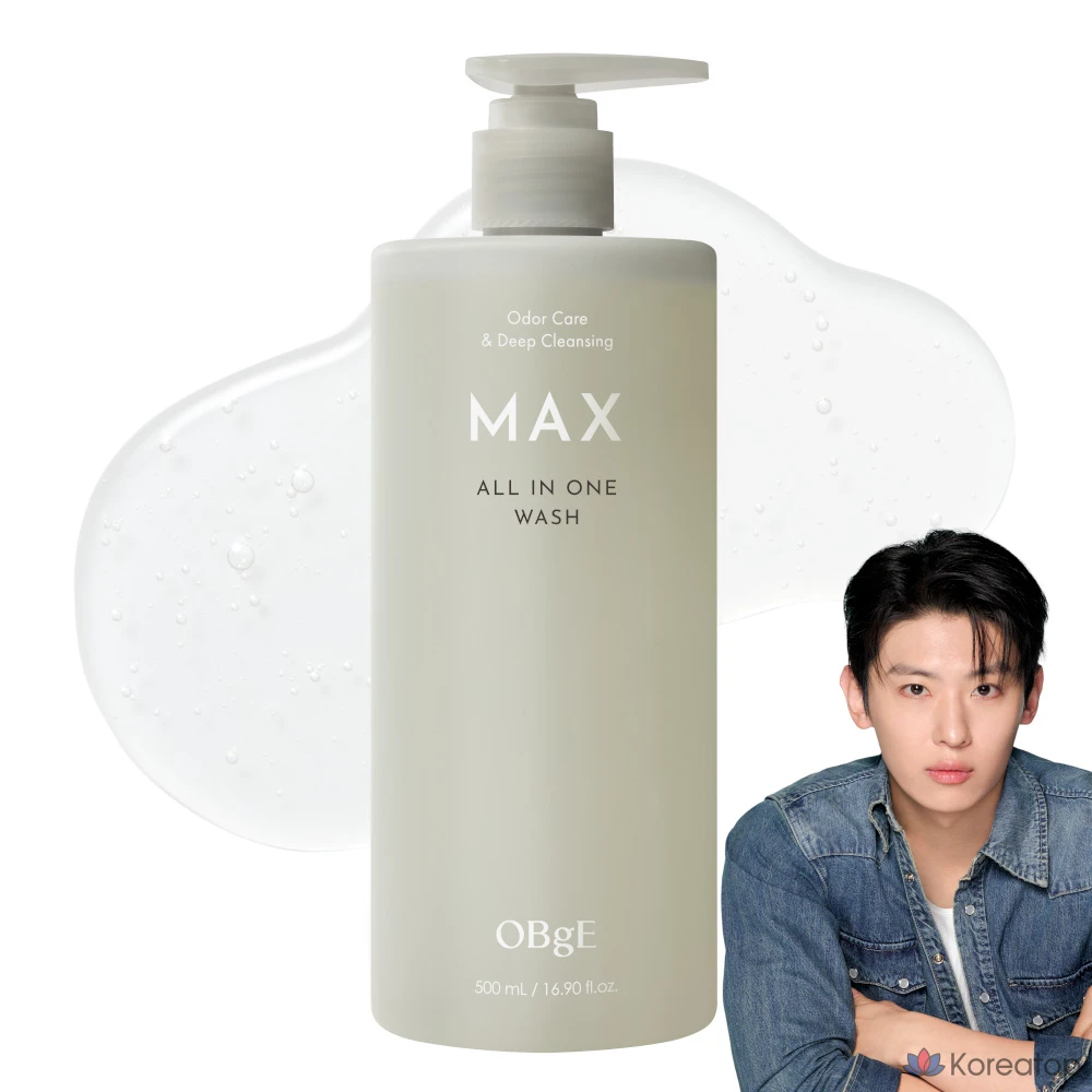 Очищающее средство OBge Max All-in-One Wash Face Body Cleanser Shampoo, 500 мл, 1 шт.