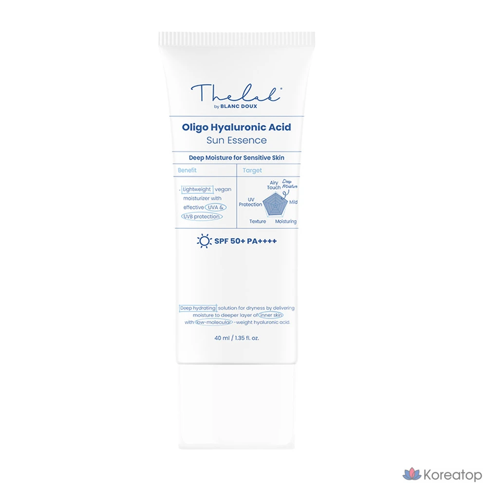 Солнцезащитная эссенция THE LAB by blanc doux Oligo Hyaluronic Acid Sun Essence SPF50+ PA++++, 40 мл, 1 шт.