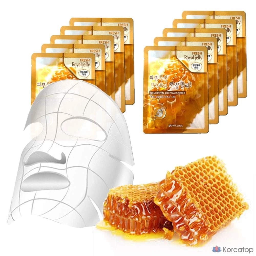 Тканевая маска для лица 3W Clinic Royal Jelly Mask Sheet, 10 шт.