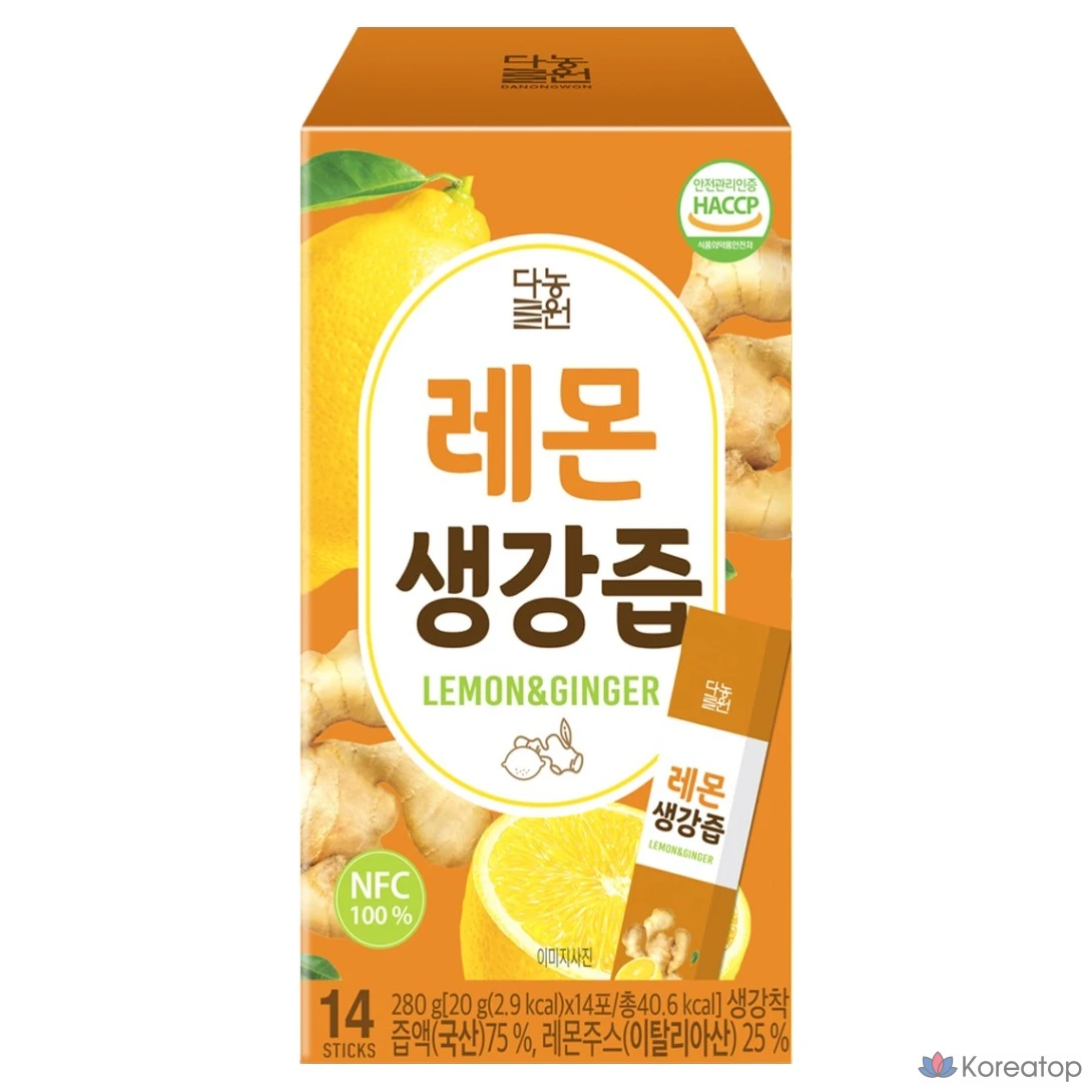 Сок Danongwon Lemon Ginger Juice, 280 г, 14 шт.