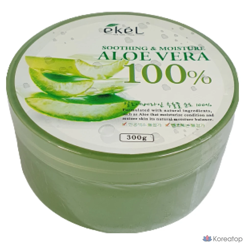 Смягчающий гель с алоэ вера Ekel Aloe Vera Soothing Gel 100%, 300 г, 1 шт.