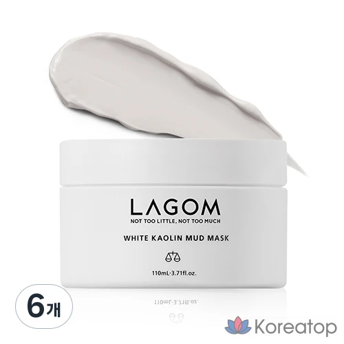 Маска для лица LAGOM White Kaolin Mud Mask, 110 мл, 6 шт.