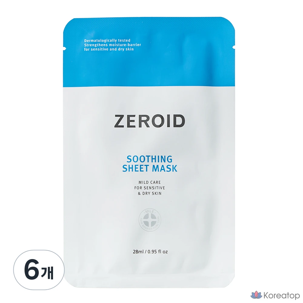 Тканевая маска для лица ZEROID Soothing Sheet Mask, 28 мл, 6 шт.