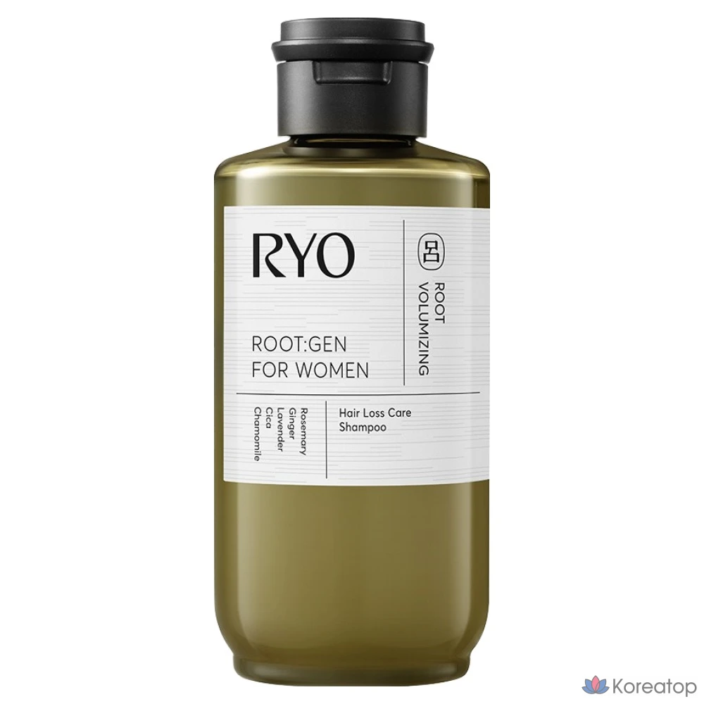 Шампунь Ryo Rootgen Women’s Customized Hair Loss Care, аромат бергамота и лаванды, 242 мл, 1 шт.