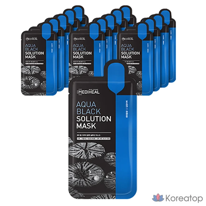 Тканевая маска для лица MEDIHEAL Aqua Black Solution Mask, 23 мл, 15 шт.