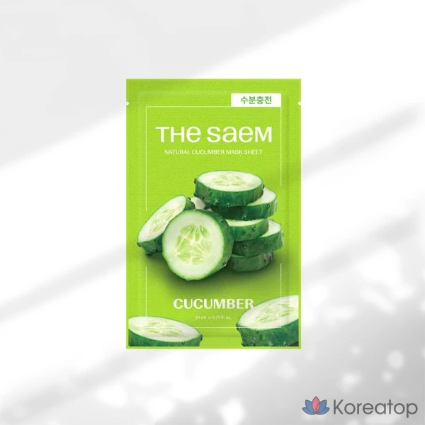 Тканевая маска для лица The Saem Natural Mask Sheet Moisture Charging Cucumber, 1 шт.