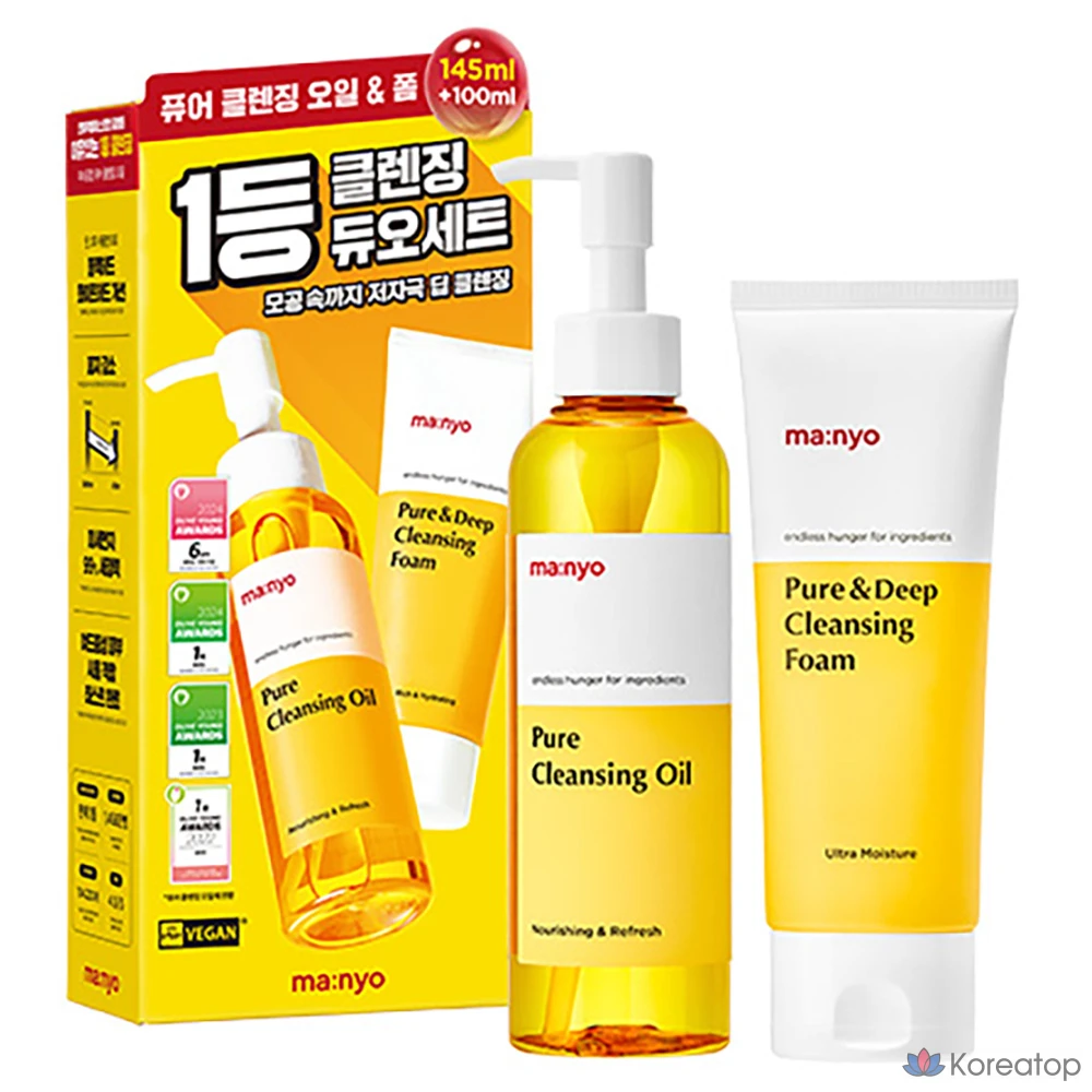 Гидрофильное масло и пенка для умывания Manyo Pure Cleansing Oil &amp; Cleansing Foam Duo Set, 2 шт.