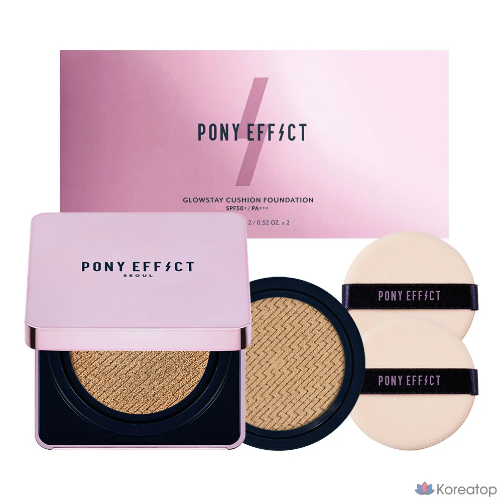Кушон Pony Effect Glow Stay Cushion Foundation (основной + рефил), оттенок 003 Vanilla, 15 г + 15 г, 1 шт.