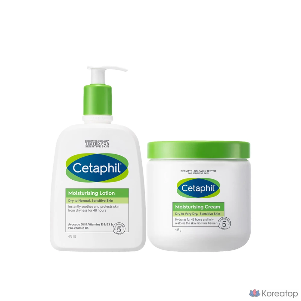 Набор для ухода Cetaphil Moisturizing Lotion + Moisturizing Cream, 473 мл + 453 г, 1 шт.
