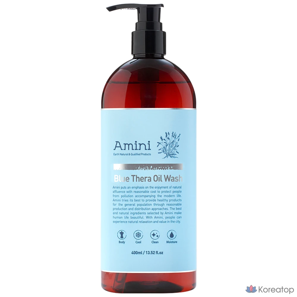 Гель для душа Amini Bluethera Cooling Oil Body Wash, аромат цитрус, 400 мл, 1 шт.