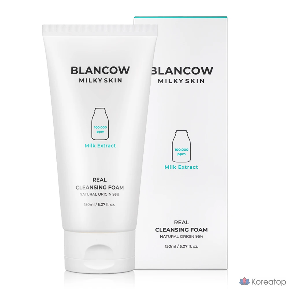 Очищающая пенка Blancow Real Milk Cleansing Foam, 150 мл, 1 шт.