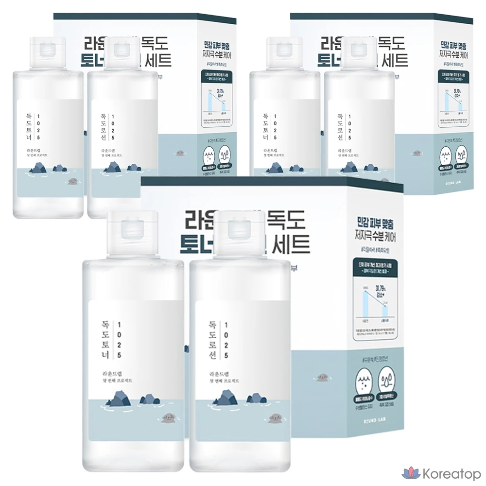 Набор для ухода Round Lab Dokdo 2-piece Set (Toner + Lotion), 200 мл, 3 шт.
