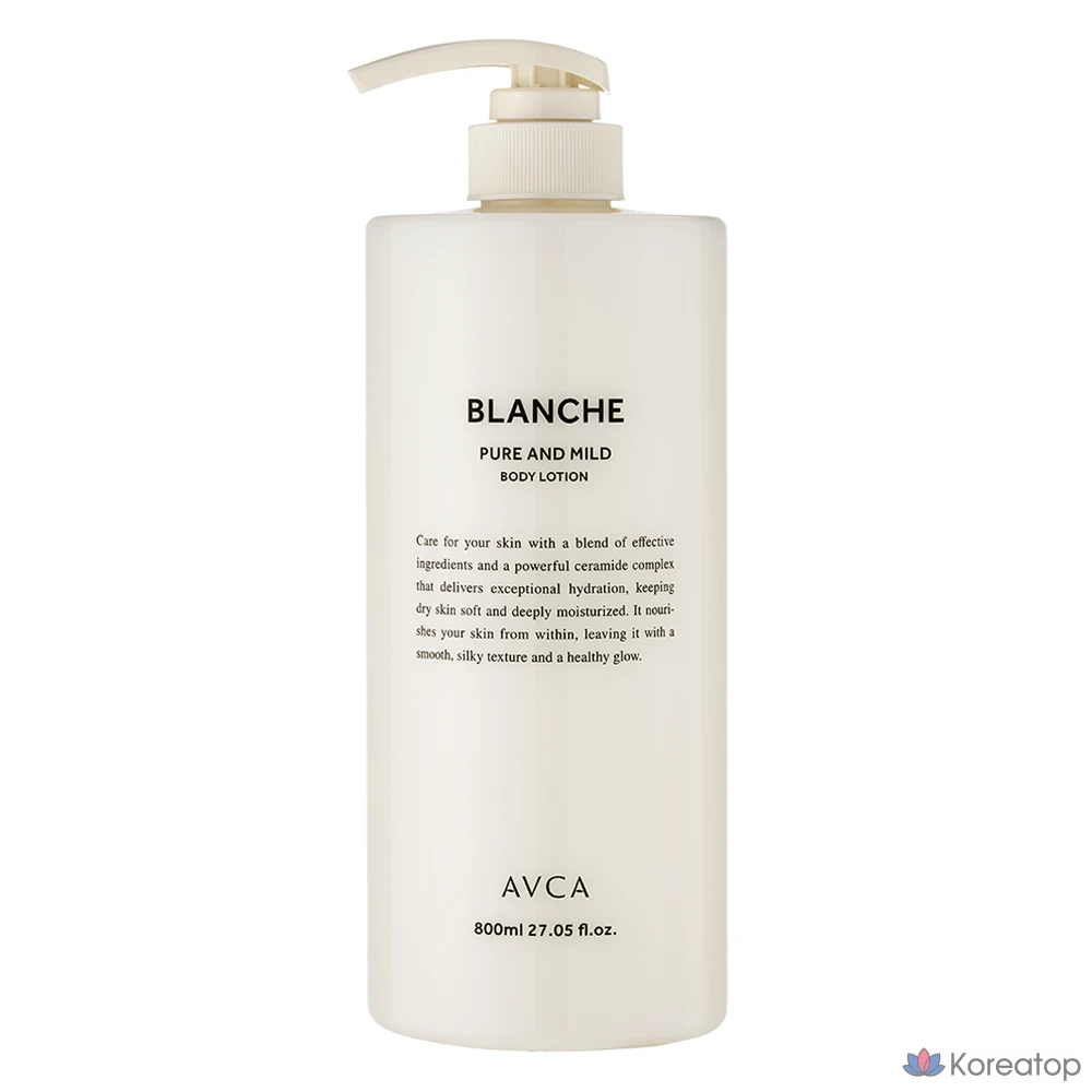 Лосьон для тела AVCA Pure &amp; Mild Ceramide, аромат Blanche, 800 мл, 1 шт.