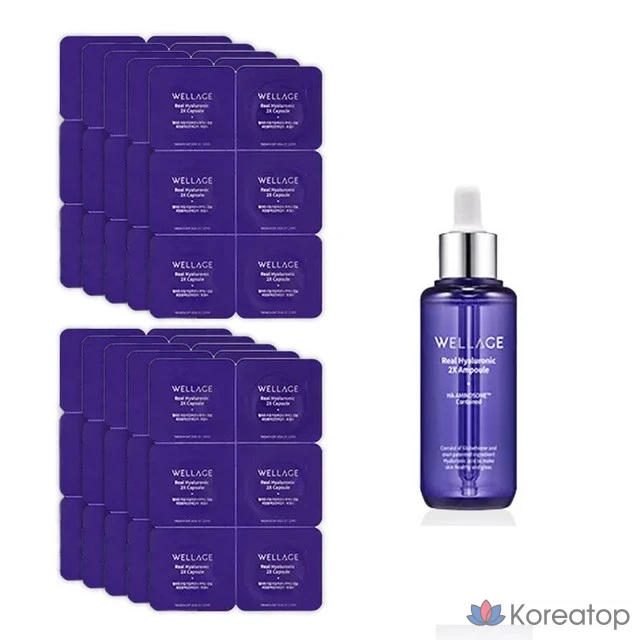 Ампульная сыворотка WELLAGE Capsule Season 3 Real Hyaluronic 2X, 60 шт. + 70 мл