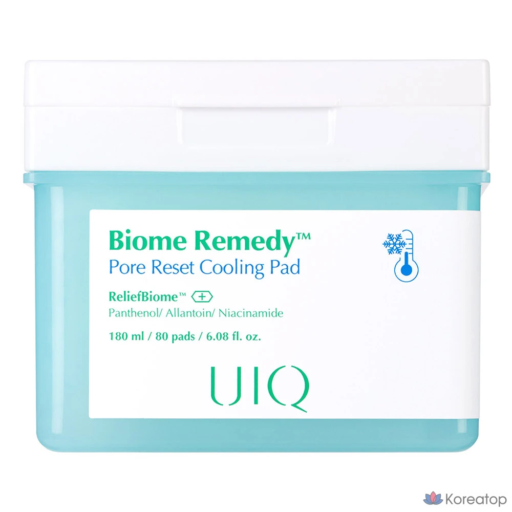 Пэды для лица UIQ Biome Remedy Pore Reset Cooling Pad, 180 мл, 80 шт.