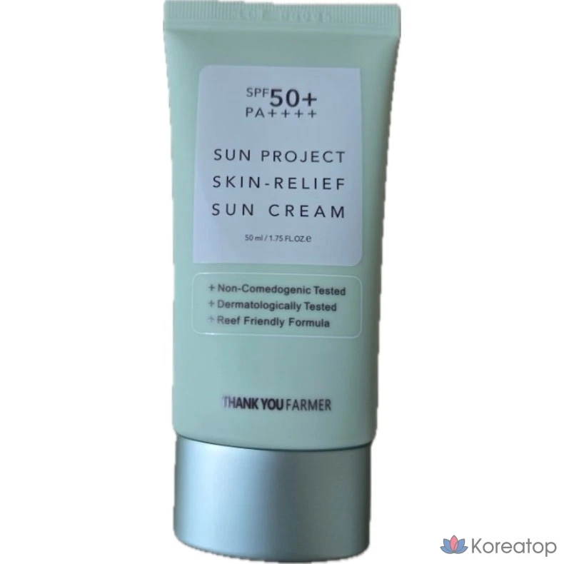 Солнцезащитный крем Thank You Farmer Sun Project Skin Relief Sun Cream SPF50+ PA++++, 50 мл, 1 шт.