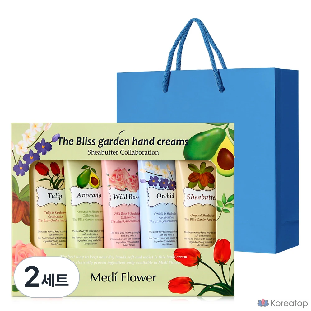 Набор для ухода MediFlower The Bliss Garden Hand Cream 5-piece Set (+ Shopping Bag), 250 г, 2 шт.