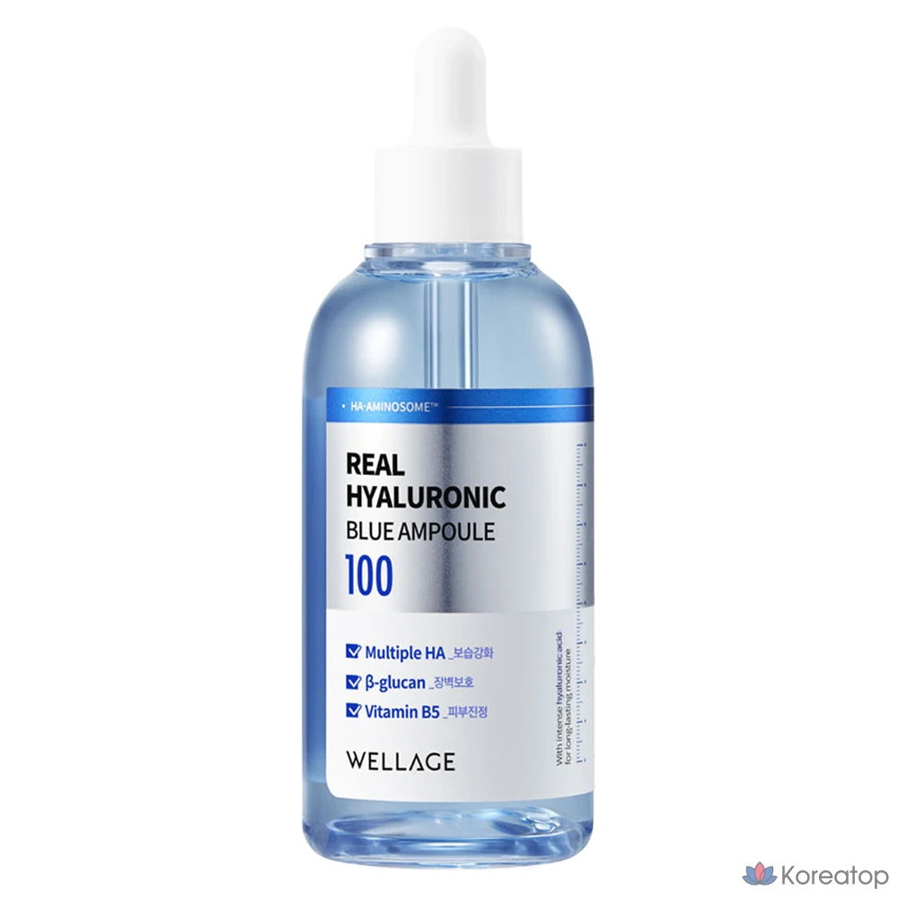 Ампульная сыворотка WELLAGE Real Hyaluronic Blue Ampoule, 75 мл, 1 шт.