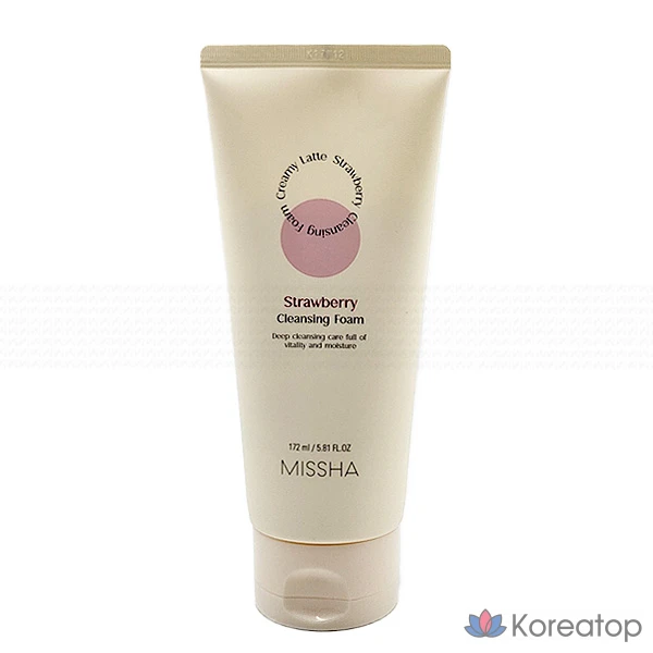 Очищающая пенка Missha Creamy Latte Cleansing Foam Strawberry, 172 мл, 1 шт.