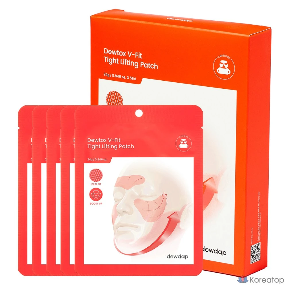 Тканевая маска для лица dewdap Face Lifting Patch V-Fit Tight, 5 шт.