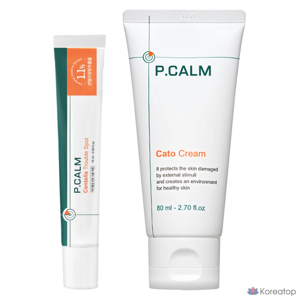 Набор для ухода P.CALM Centella Trouble Spot + Cato Cream, 15 мл + 80 мл, 1 шт.