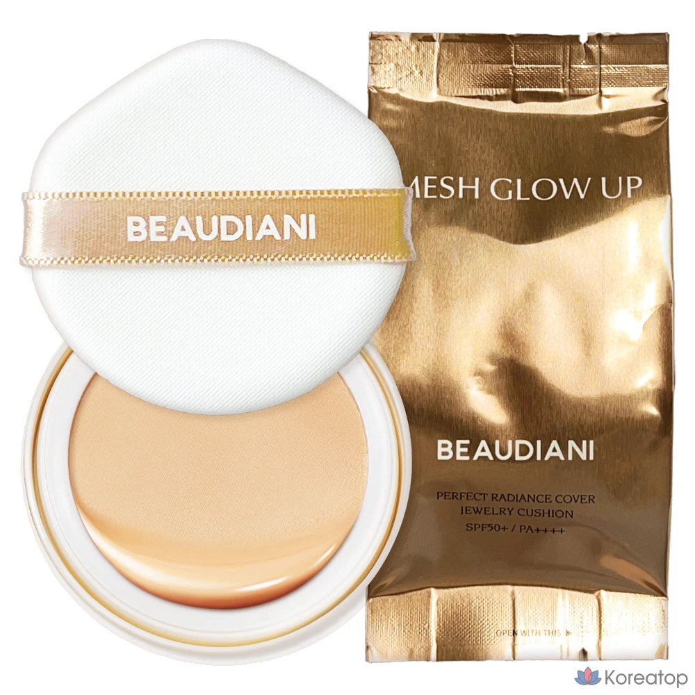 Кушон Beaudiani Mesh Glow Up Cover Cushion Foundation Refill, оттенок 1 Natural Cover Daily, 12 г, 1 шт.