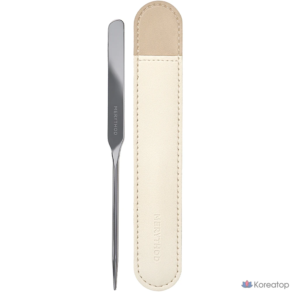 Спатула для макияжа Merythod Recover Makeup Spatula, оттенок Silver (Spatula), Beige (Pouch), 1 шт.