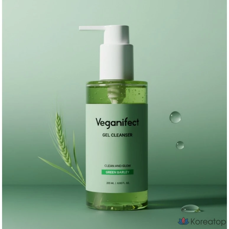 Гель для умывания Veganifect Clean and Glow Barley Gel Cleanser, 205 мл, 1 шт.