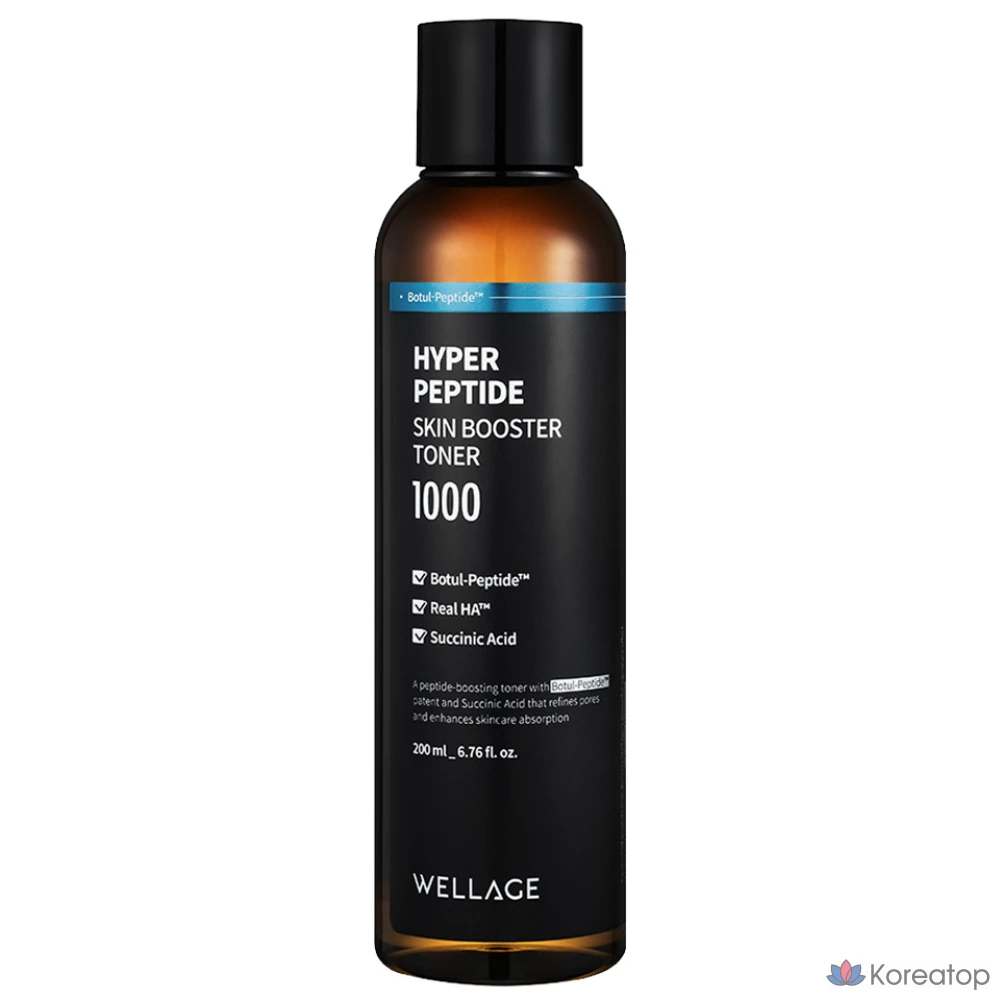 Тонер WELLAGE Hyper Peptide Skin Booster Toner, 200 мл, 1 шт.