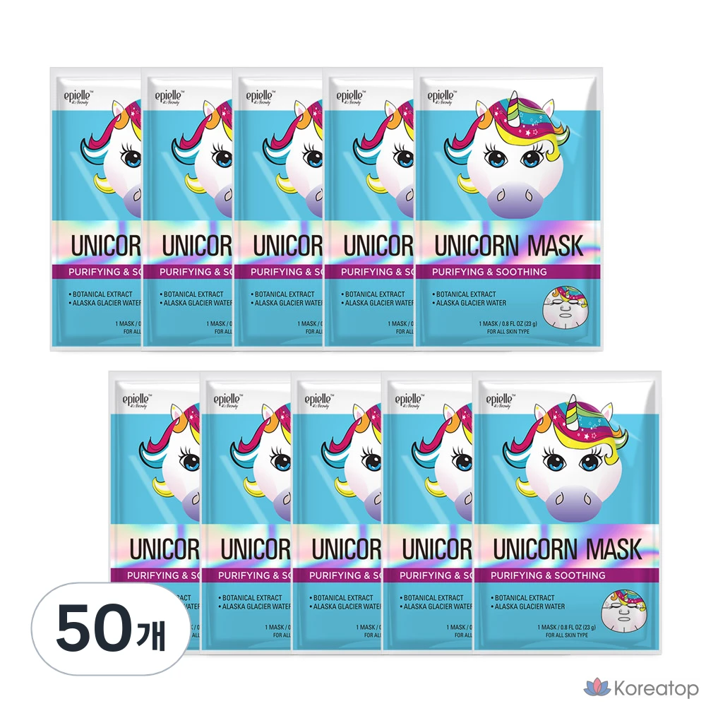 Тканевая маска для лица Epielle Unicorn Character Mask, 50 шт.