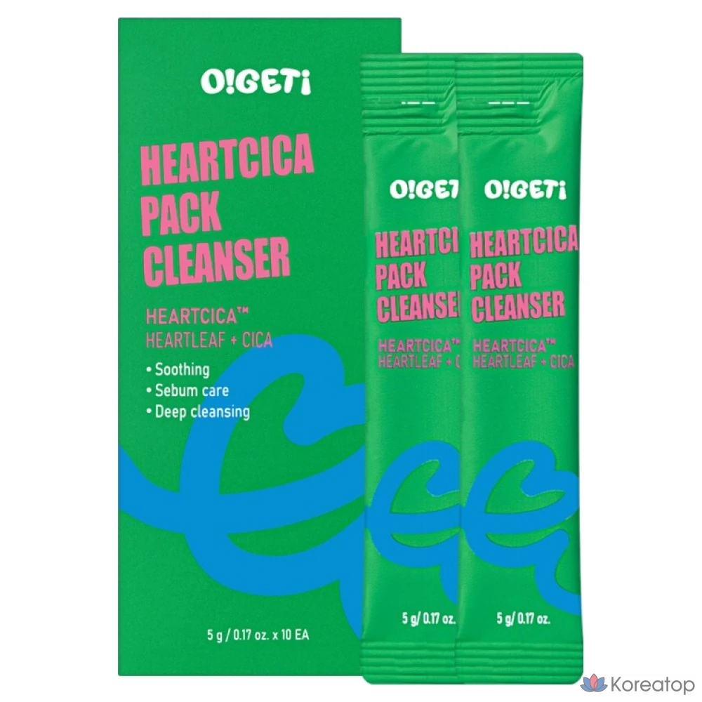 Очищающая маска O!GETi Heart Cica Pack Cleanser, 50 г, 1 шт.