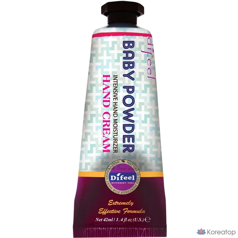 Крем для рук Difeel Nature Hand Cream Baby Powder, 40 г, 1 шт.