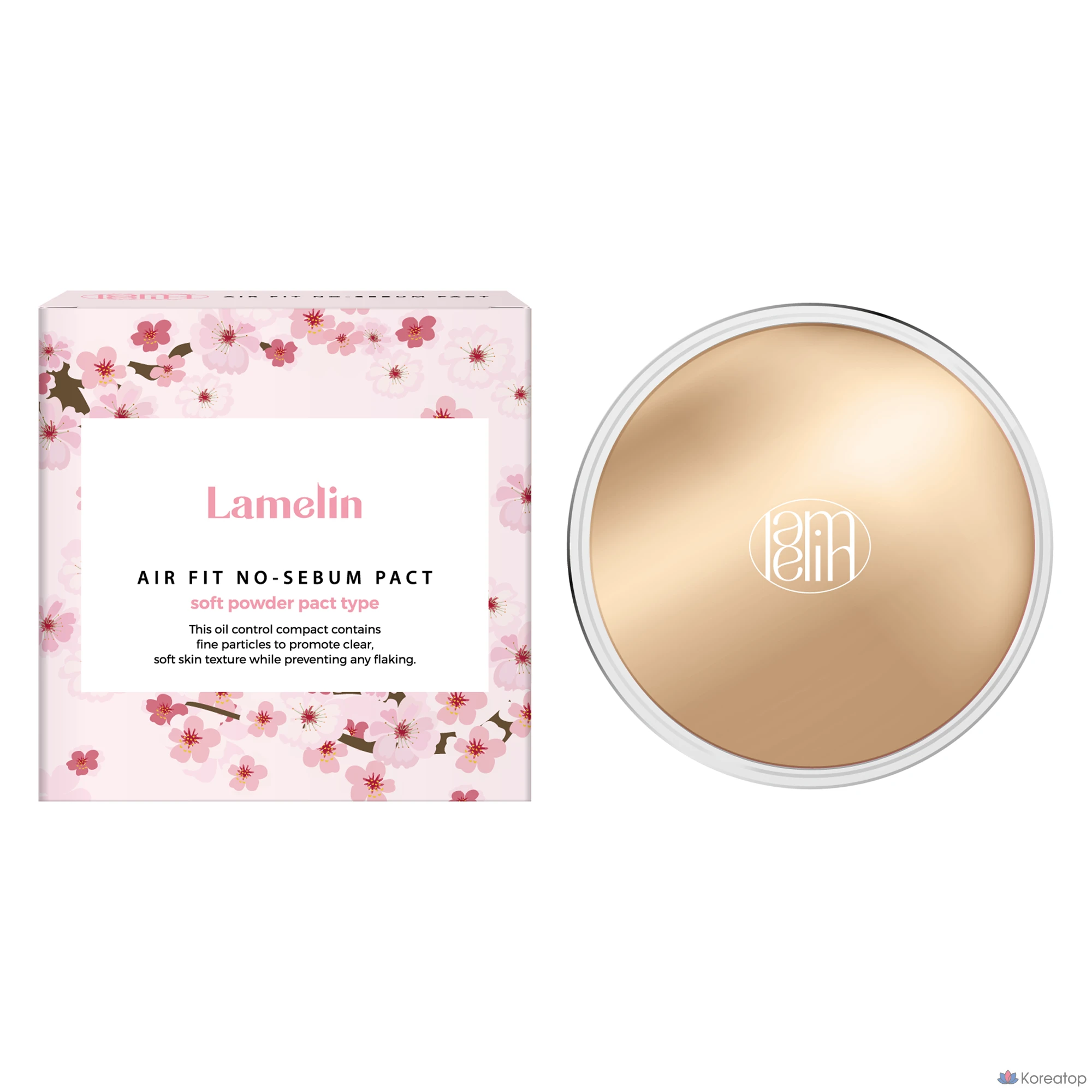 Пудра-компакт Lamelin Air Fit No Sebum Pact, оттенок White, 12 г, 1 шт.