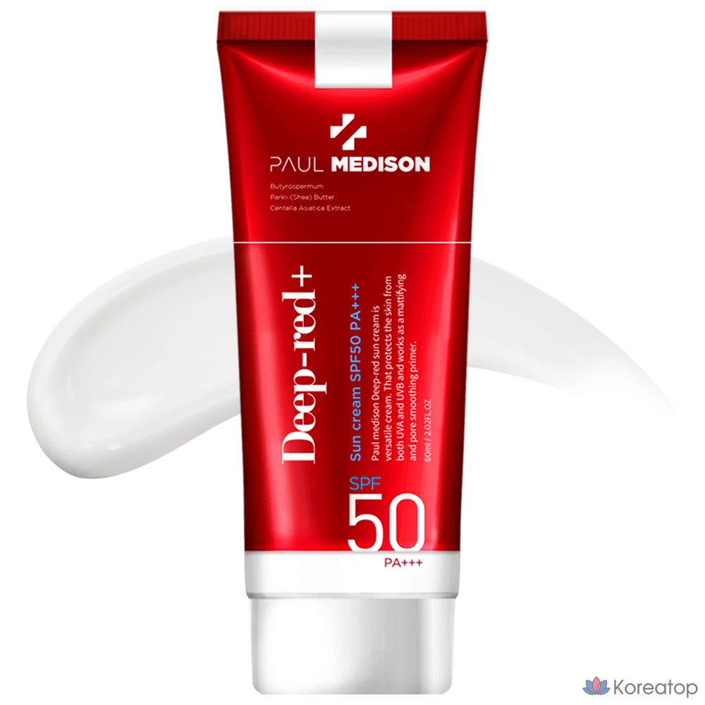 Солнцезащитный крем PAUL MEDISON Deep Red Sun Cream SPF50 PA+++, 60 мл, 1 шт.